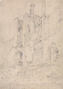 Framlingham城、サフォーク-台無しにされた内部の一部 作： John Sell Cotman